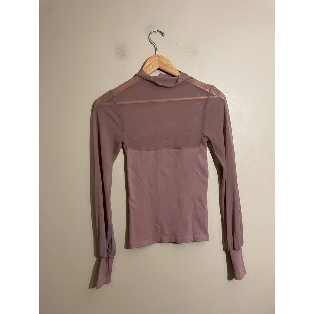 Intimately Free People Light Up Layering Mesh Knit Top Women's Sz M/L Dusty Rose